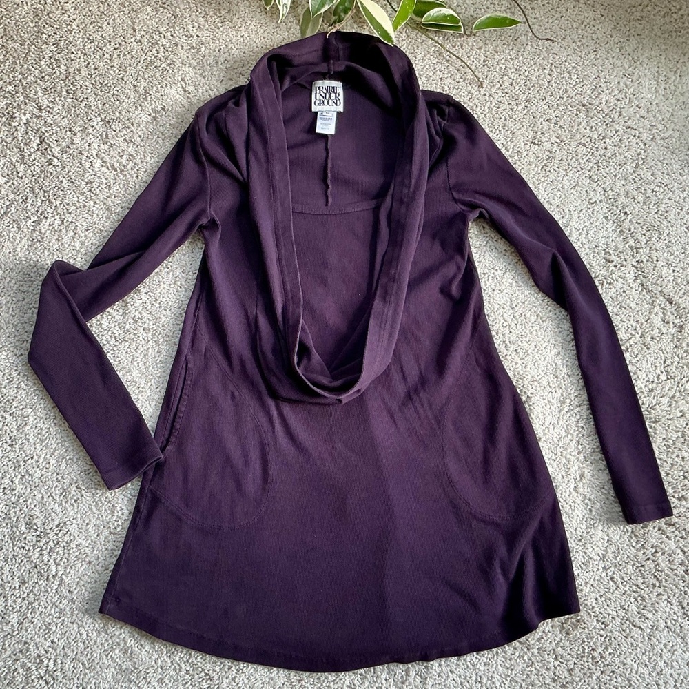 Prairie Underground Ribbed “Orbit” Cowl Neck Tunic